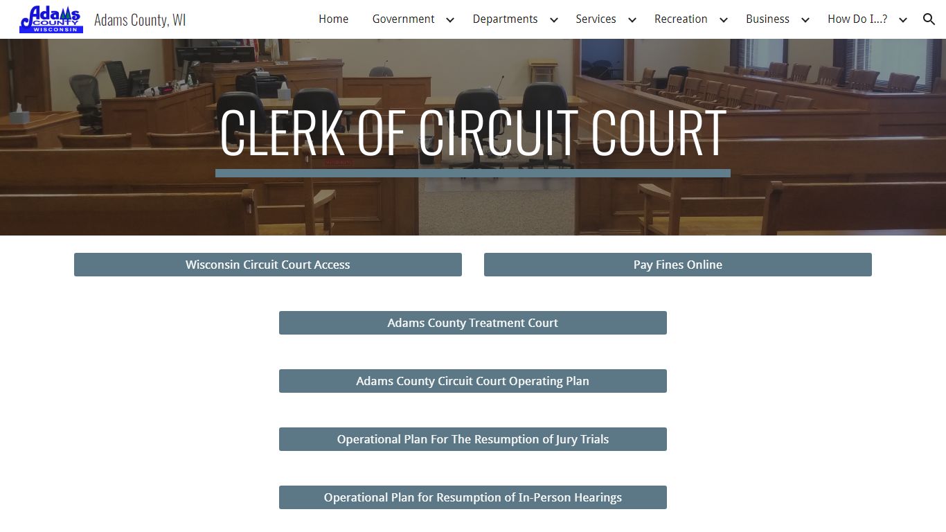 Adams County, WI - Clerk of Circuit Court